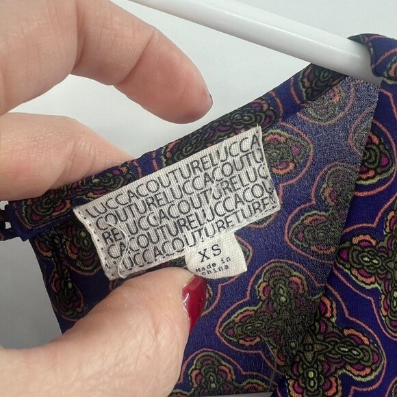 Lucca Couture Medallion Paisley Long Sleeve Chic Romper US Women's XS - Picture 3 of 6